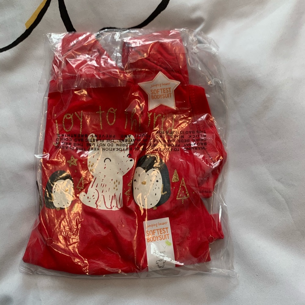 Joy to the world red long sleeve T-shirt 18m